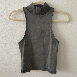 Urban Outfitters mock neck striped crop tank